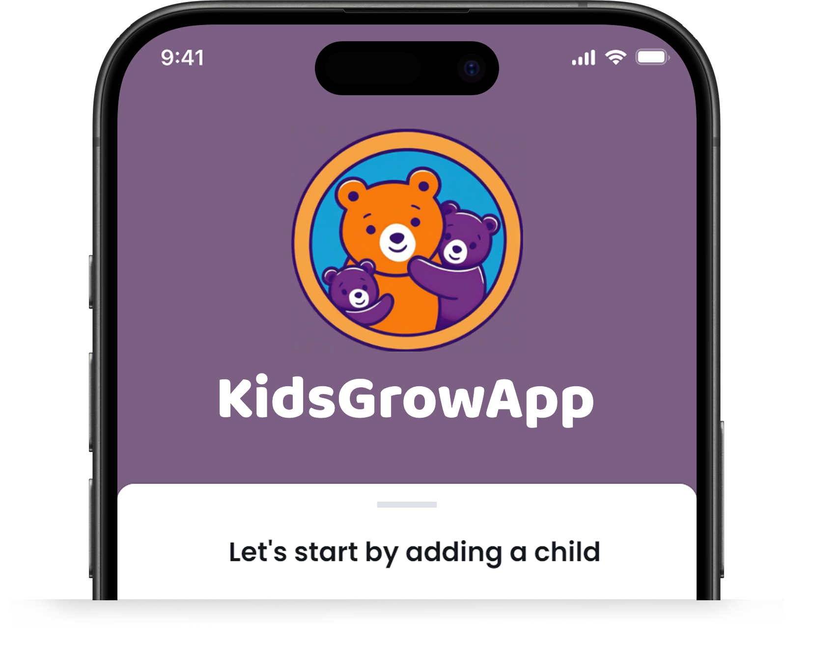 KidsGrowApp Phone Mockup